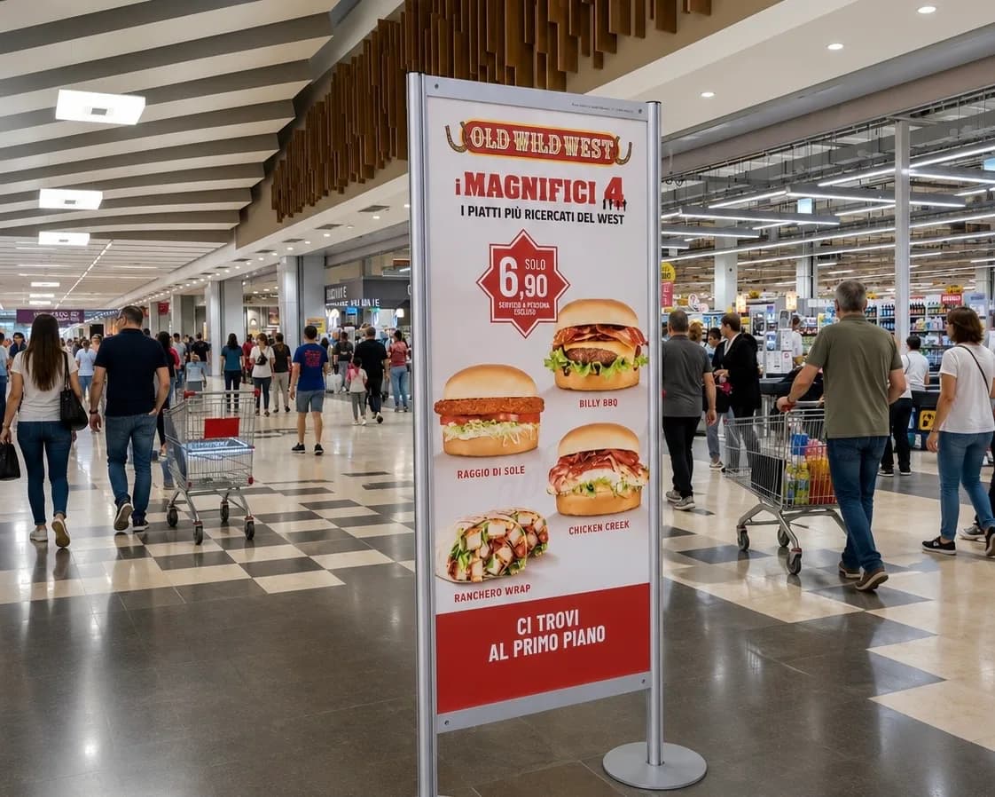 Totem pubblicitario con tasche in plexiglas: come cambiare gli annunci quando vuoi