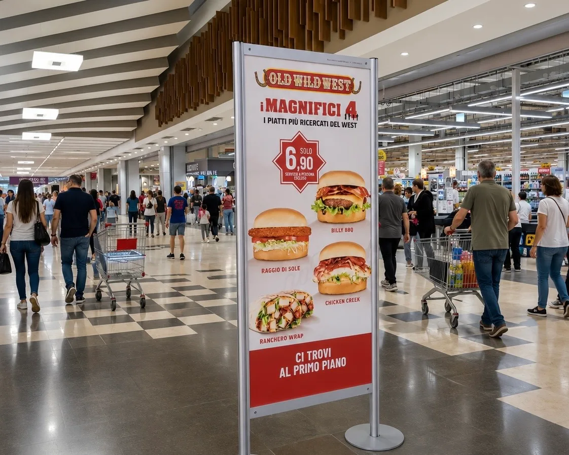 Totem pubblicitario con tasche in plexiglas: come cambiare gli annunci quando vuoi